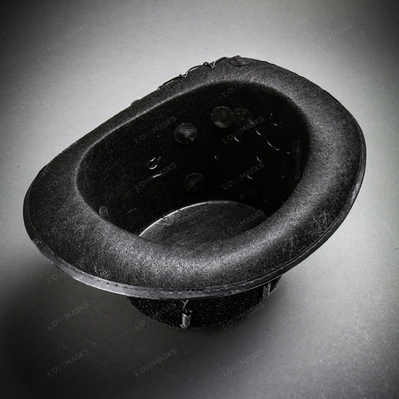 Steampunk Gothic Top Hat with Skull & Spider Web - Picture 4 of 4